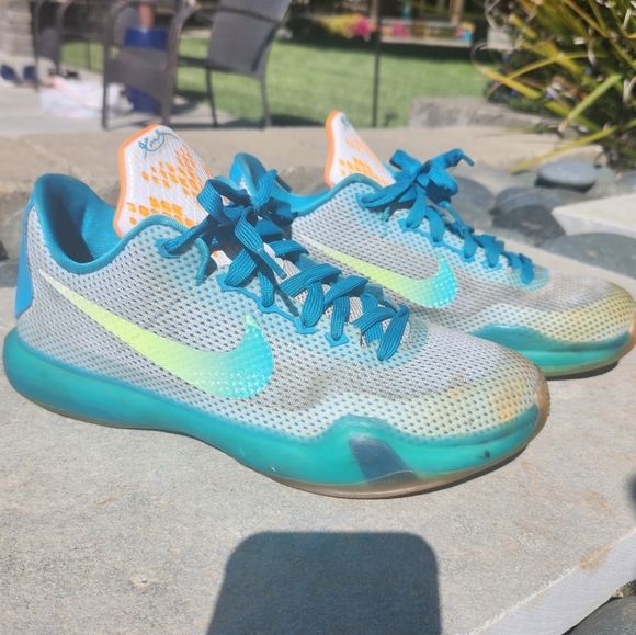 Nike Other - Nike Kobe Bryant 10 GS High Dive Basketball Sneakers Boys Size 6.5 Blue Orange